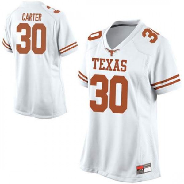 Women's University of Texas #30 Toneil Carter Game Official Jersey White